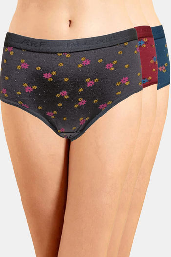 Buy Incare High Rise Full Coverage Hipster Panty (Pack of 3) - Multicolor